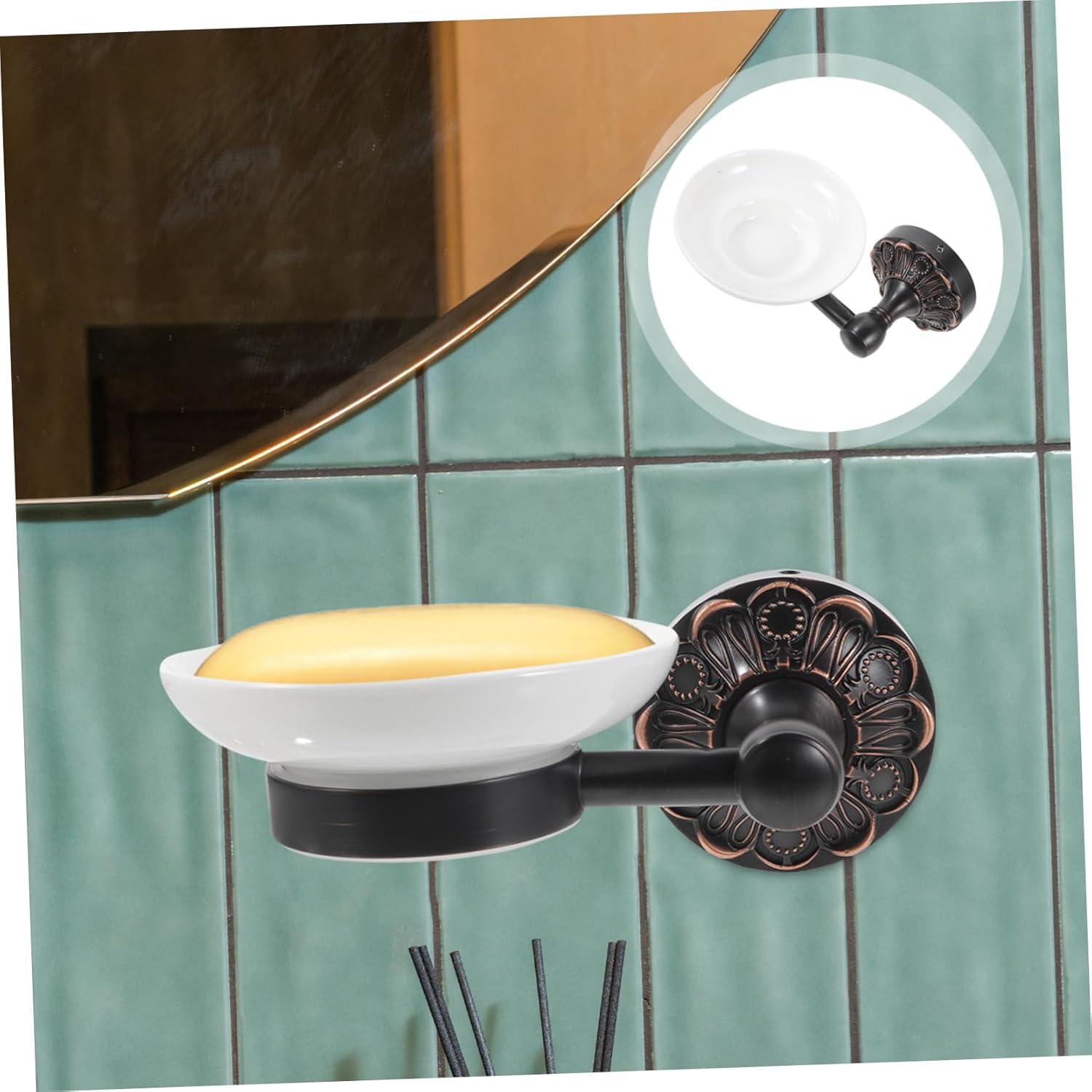 Oval Wall-Mounted Soap Dish Holder Minimalist Design