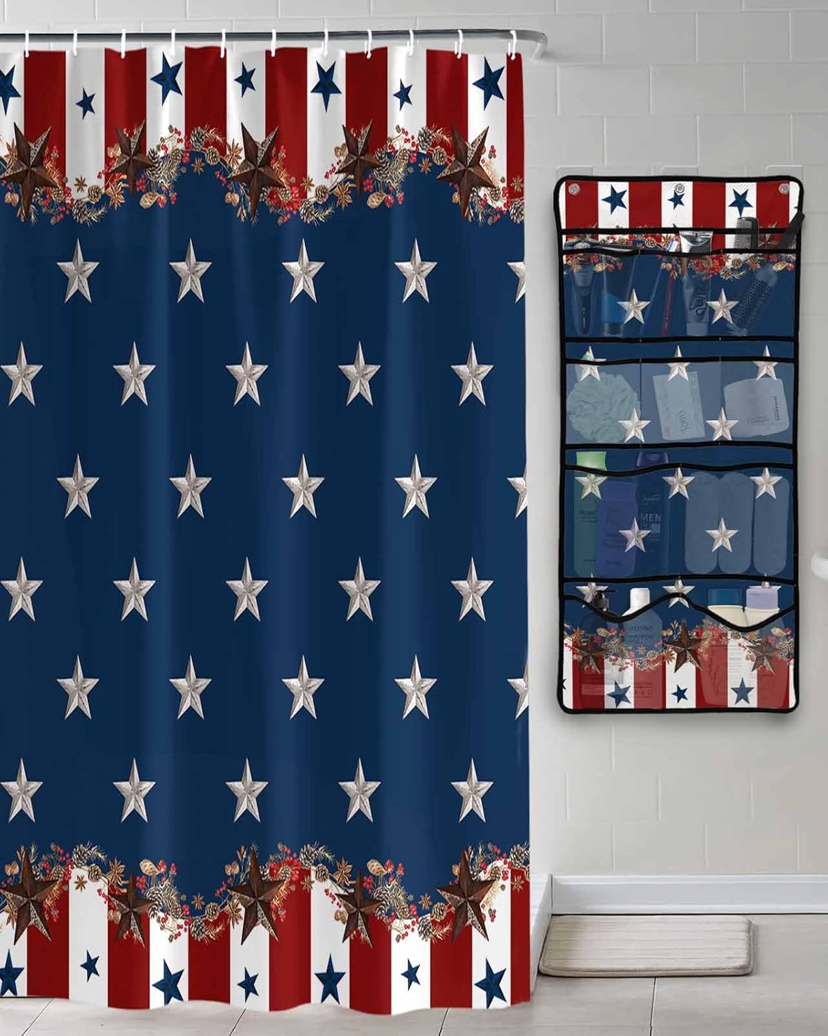 ZFUNCING Country Star Mesh Showing Organizer Set Waterproof and Easy to Install