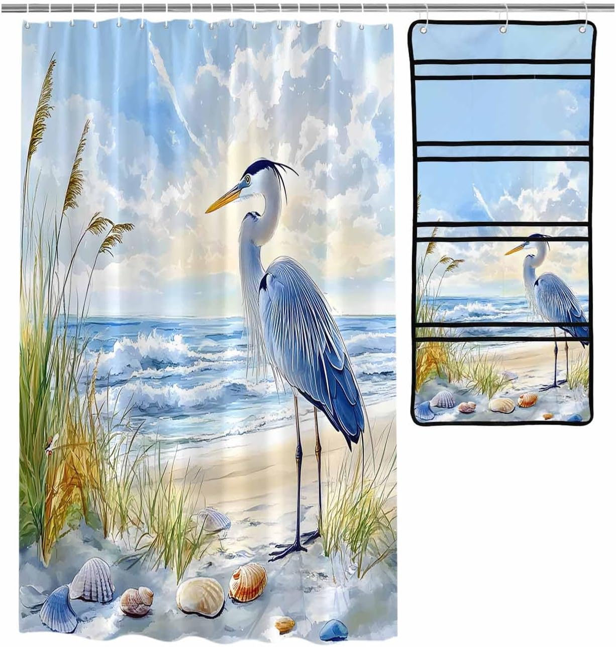 Waterproof Mesh Shower Caddy with 10 Pockets Easy to Hang Style Bathroom Organizer