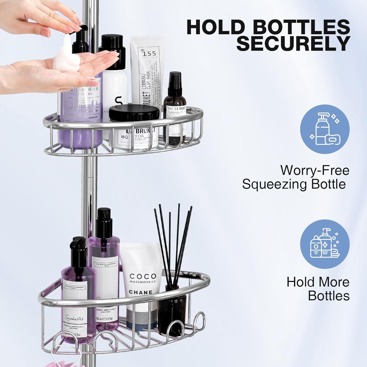 EssenceMe Corner Shower Caddy Tension Pole
