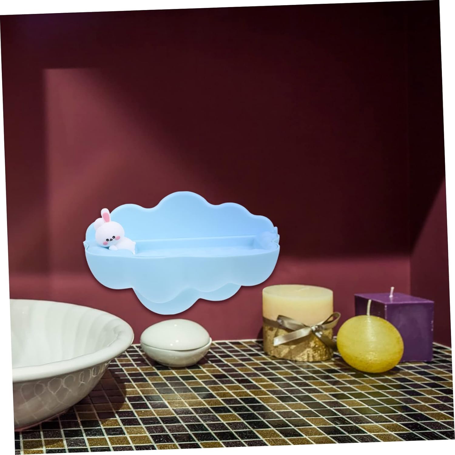 Stylish Wall-Mounted Cartoon Cloud Soap Dish for Bathroom Kitchen Organization