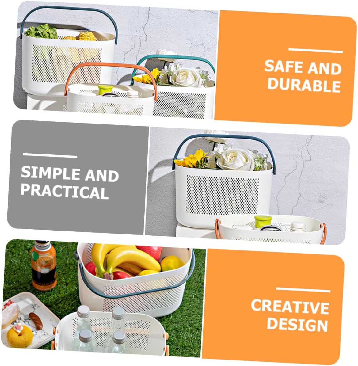 Portable Folding Shower Basket Plastic Organizer for Bathroom Kitchen Use