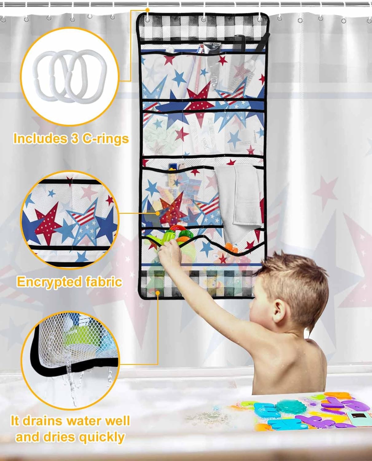 4-in-1 Mesh Bathroom Organizer Waterproof Durable