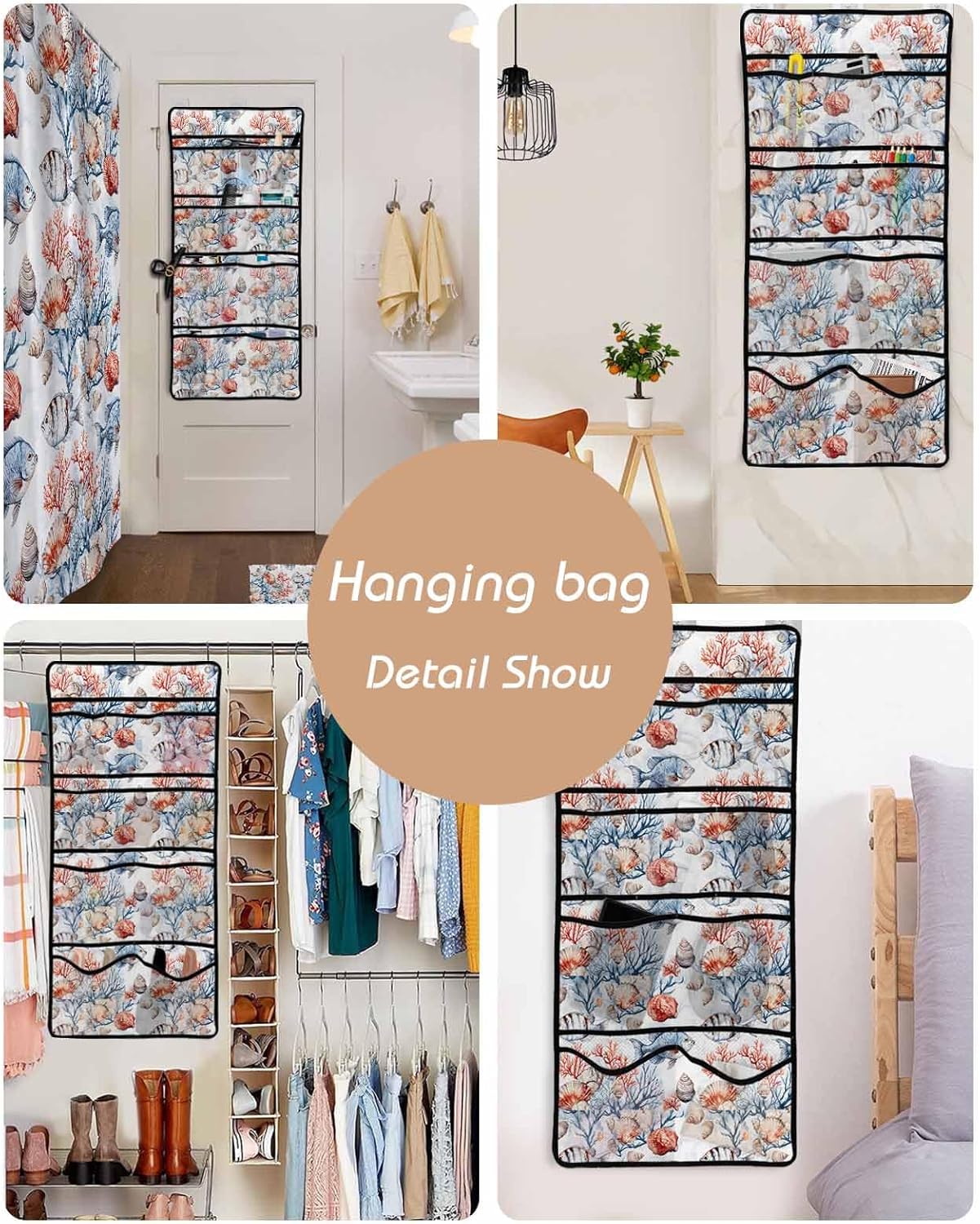 Shower Curtain Organizer Set - Waterproof Mesh Perfect For Bathroom Storage