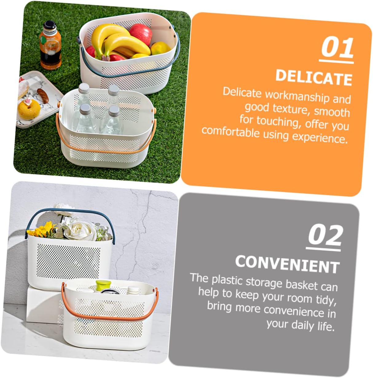 Portable shower organizer with handles for boys and girls travel