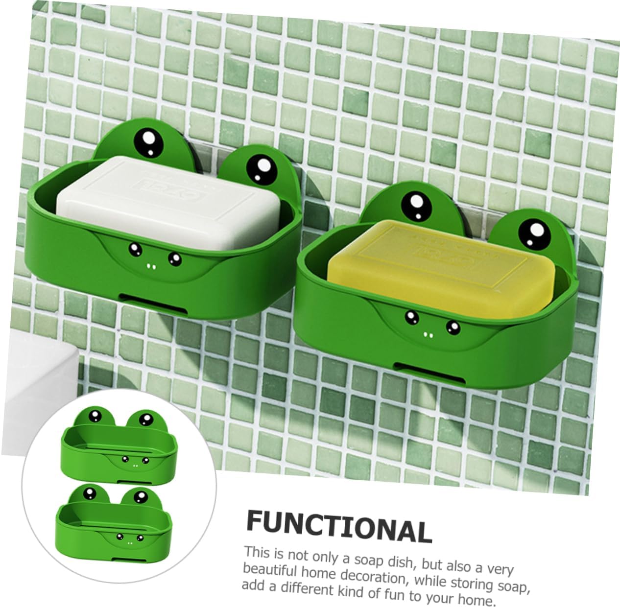 2-Piece Frog Design Soap Dish Holder
