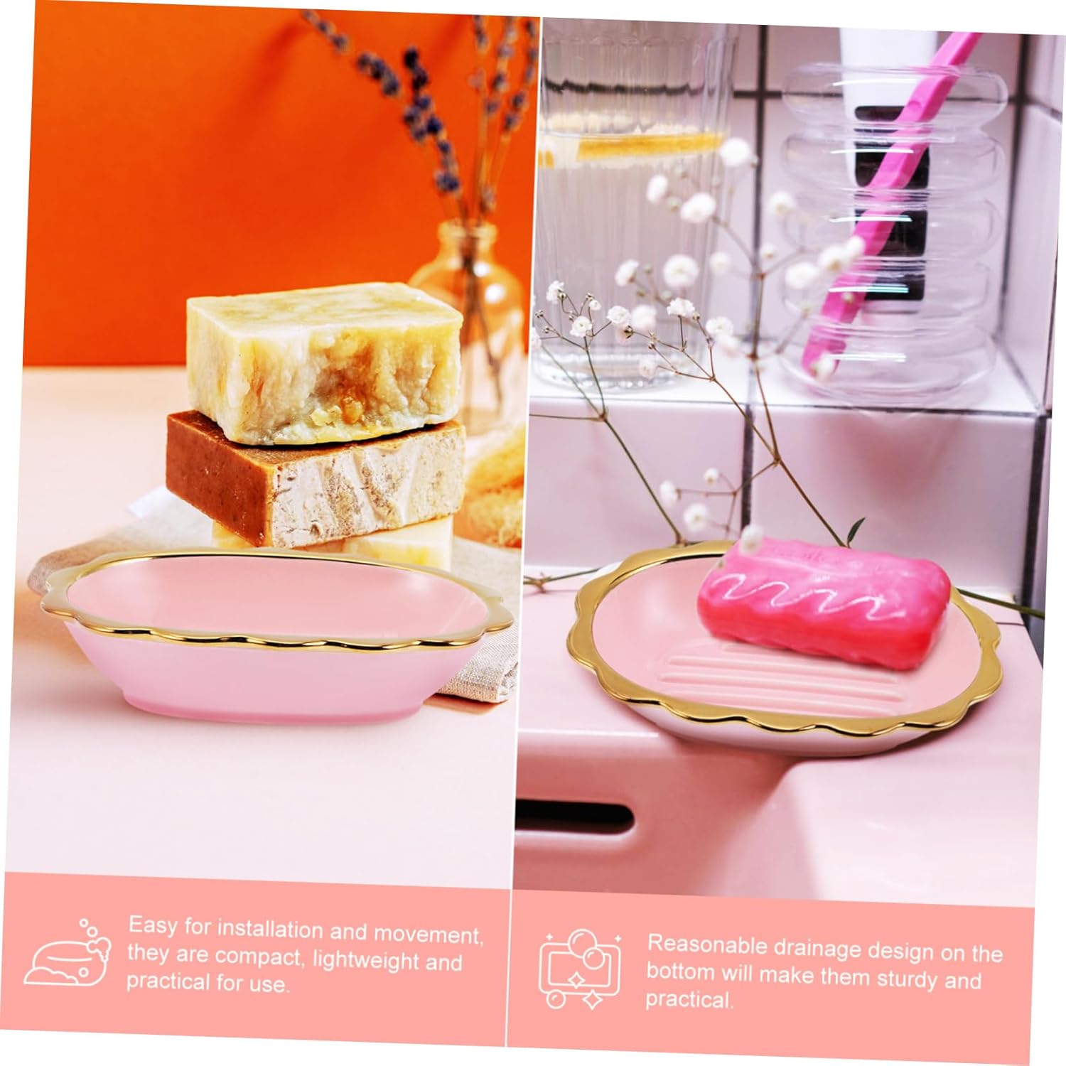 Garneck Ceramic Soap Dish compact multi-compartment stylish for home travel