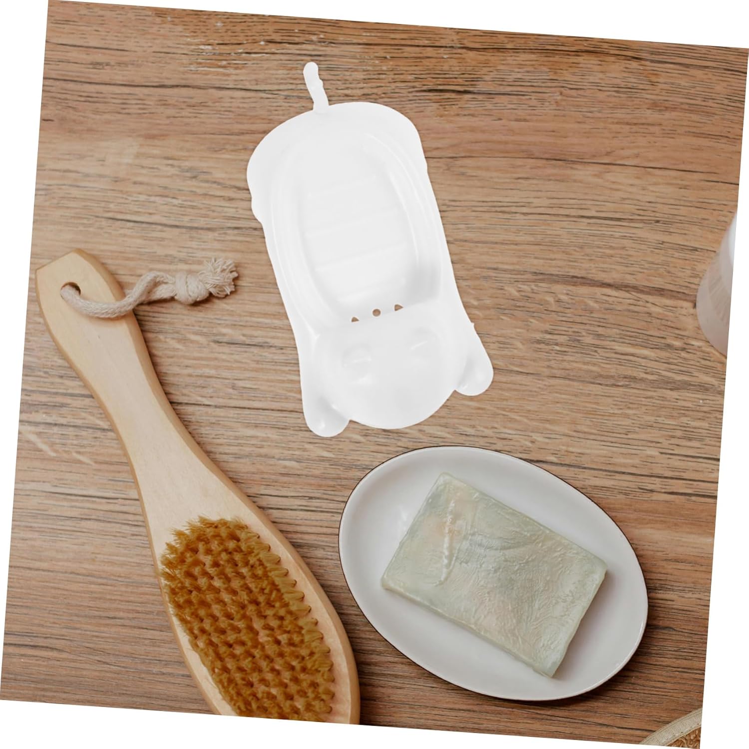 Cute Cat Soap Dish Self Draining Bathroom Holder