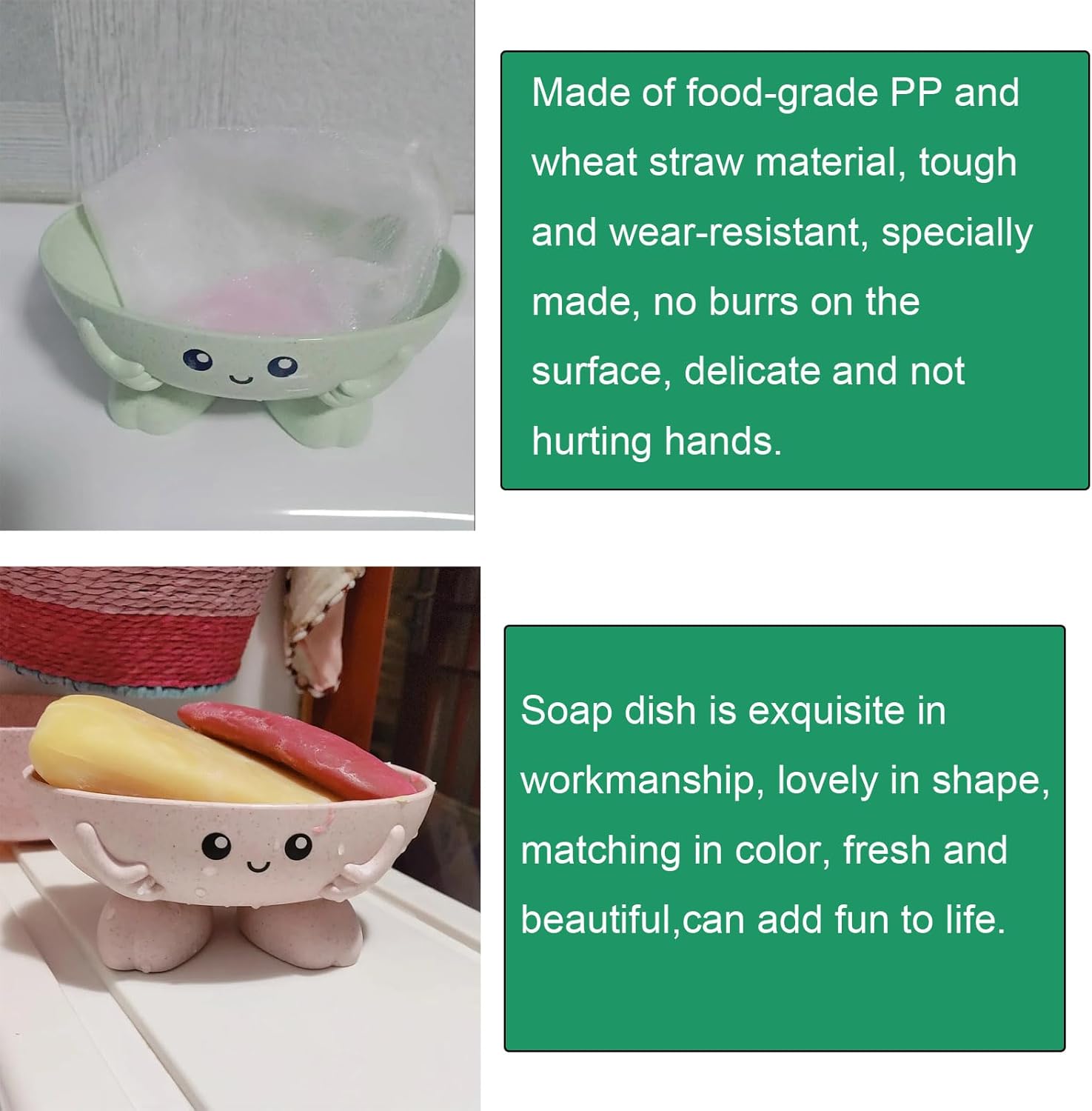 NentMent 2 Pack Cartoon Panda Soap Dish