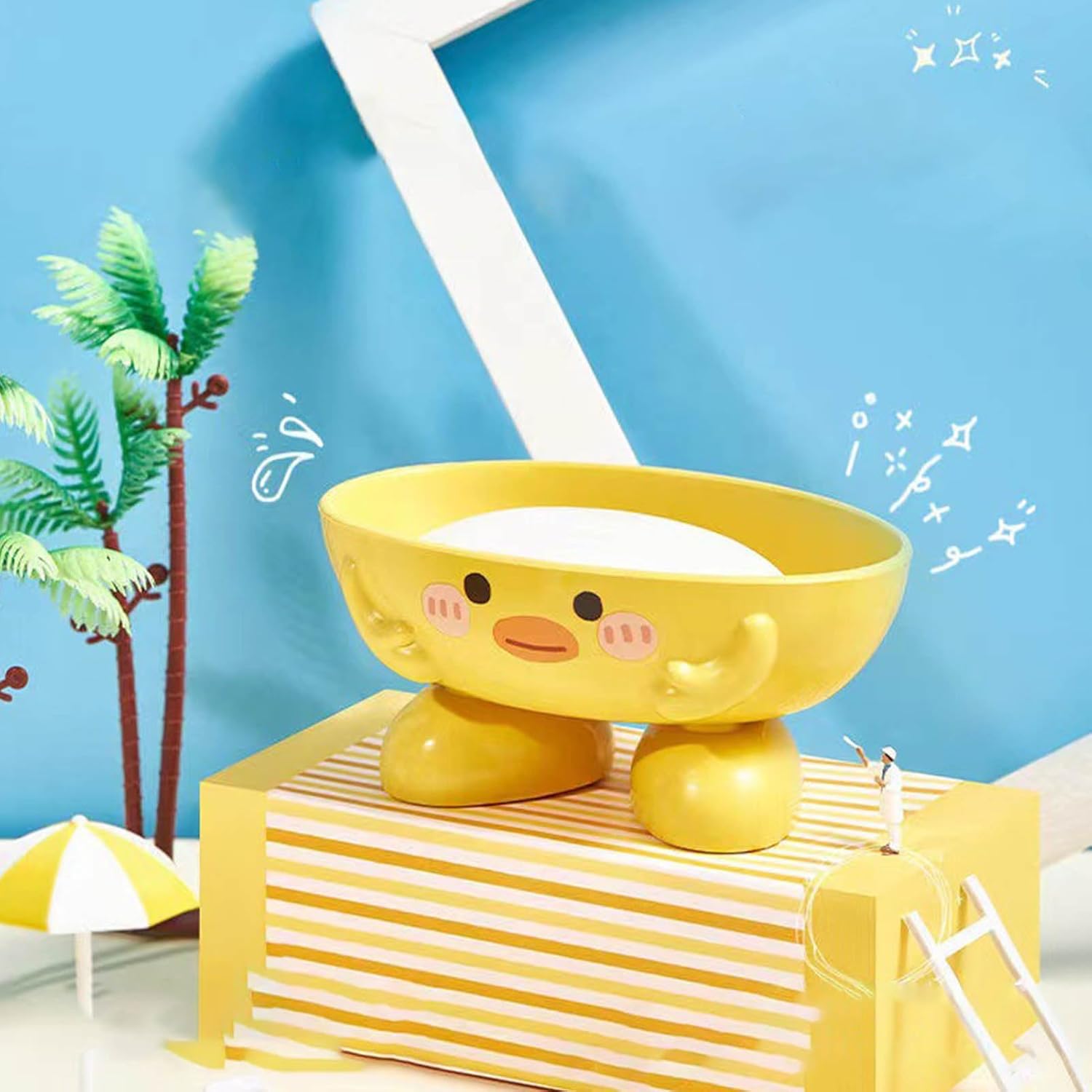 Gavigain Duck Soap Box for Kids Cute Fast-Drying Durable