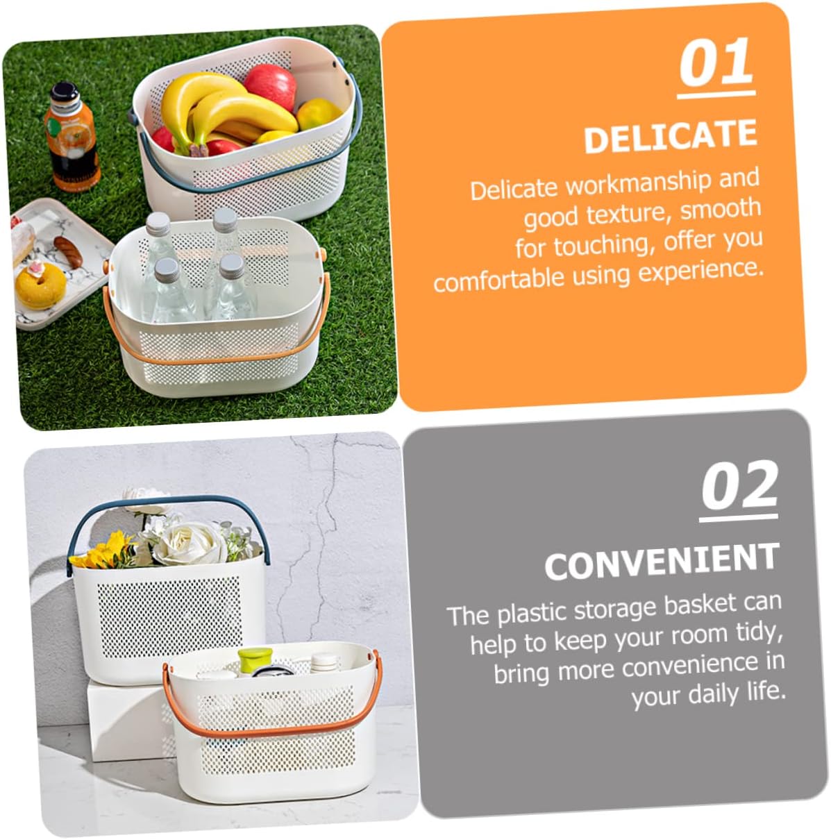 Portable Folding Shower Basket Plastic Organizer for Bathroom Kitchen Use