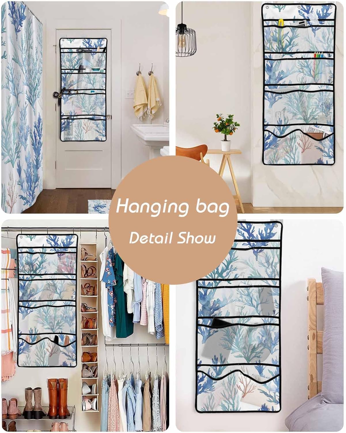 ZFUNCING Waterfall Mesh Hanging Shower Organizer