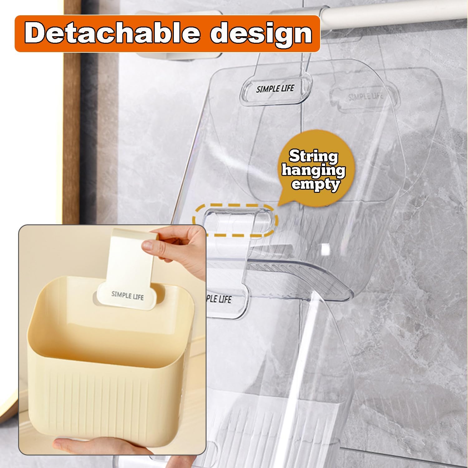 3-Piece Hanging Shower Basket Caddy Portable Wall Storage Organizer