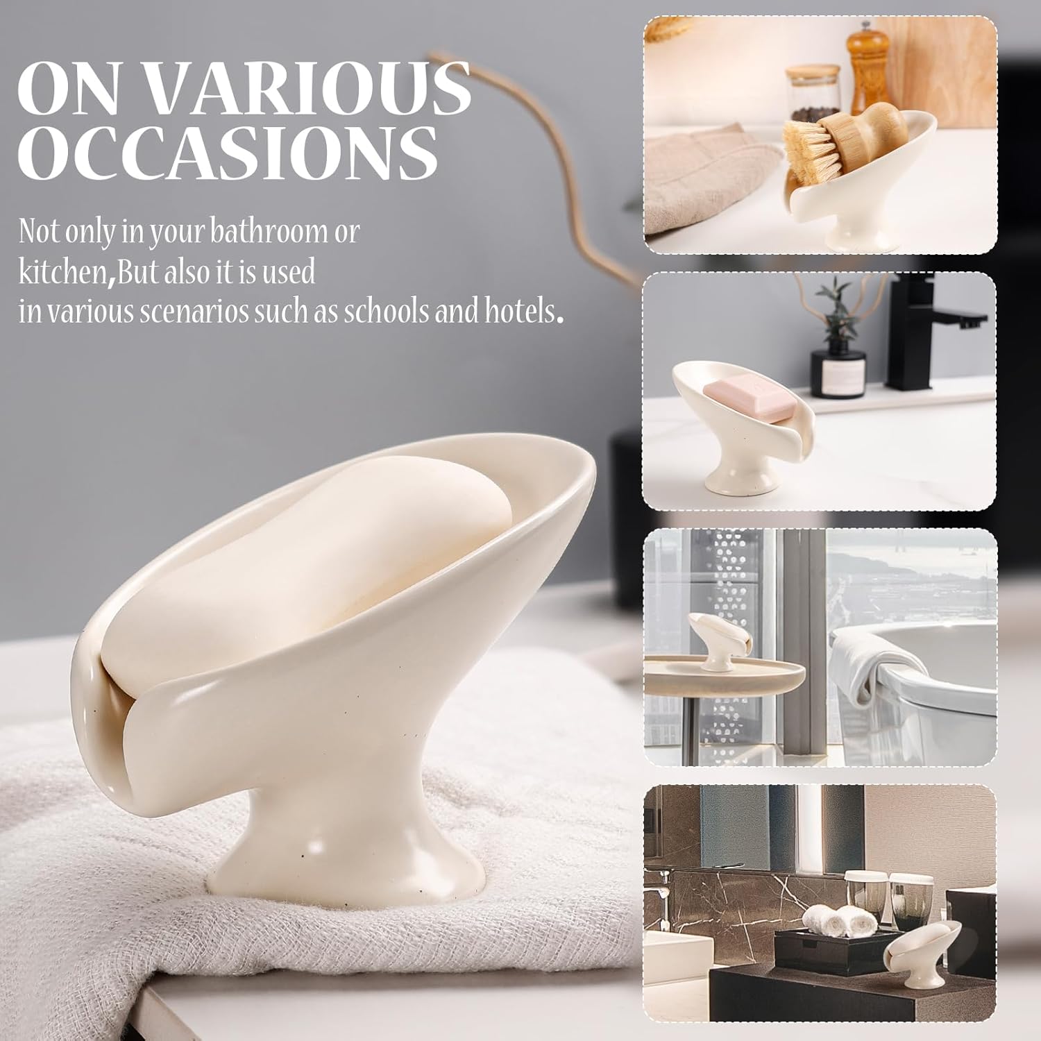 ANSS HOME Soap Dish Self-Draining Bar Soap Holder for Bathroom Sink