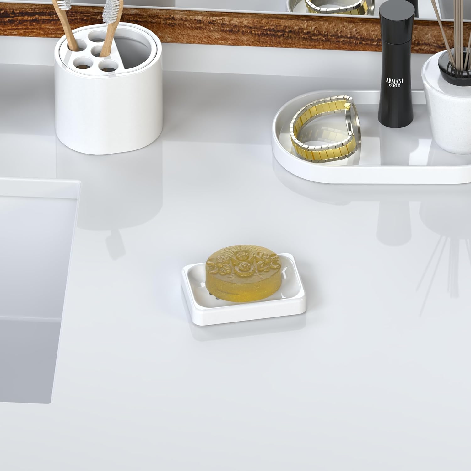 Stylish Rhode Luxury Milk soap dish self-draining and non-slip