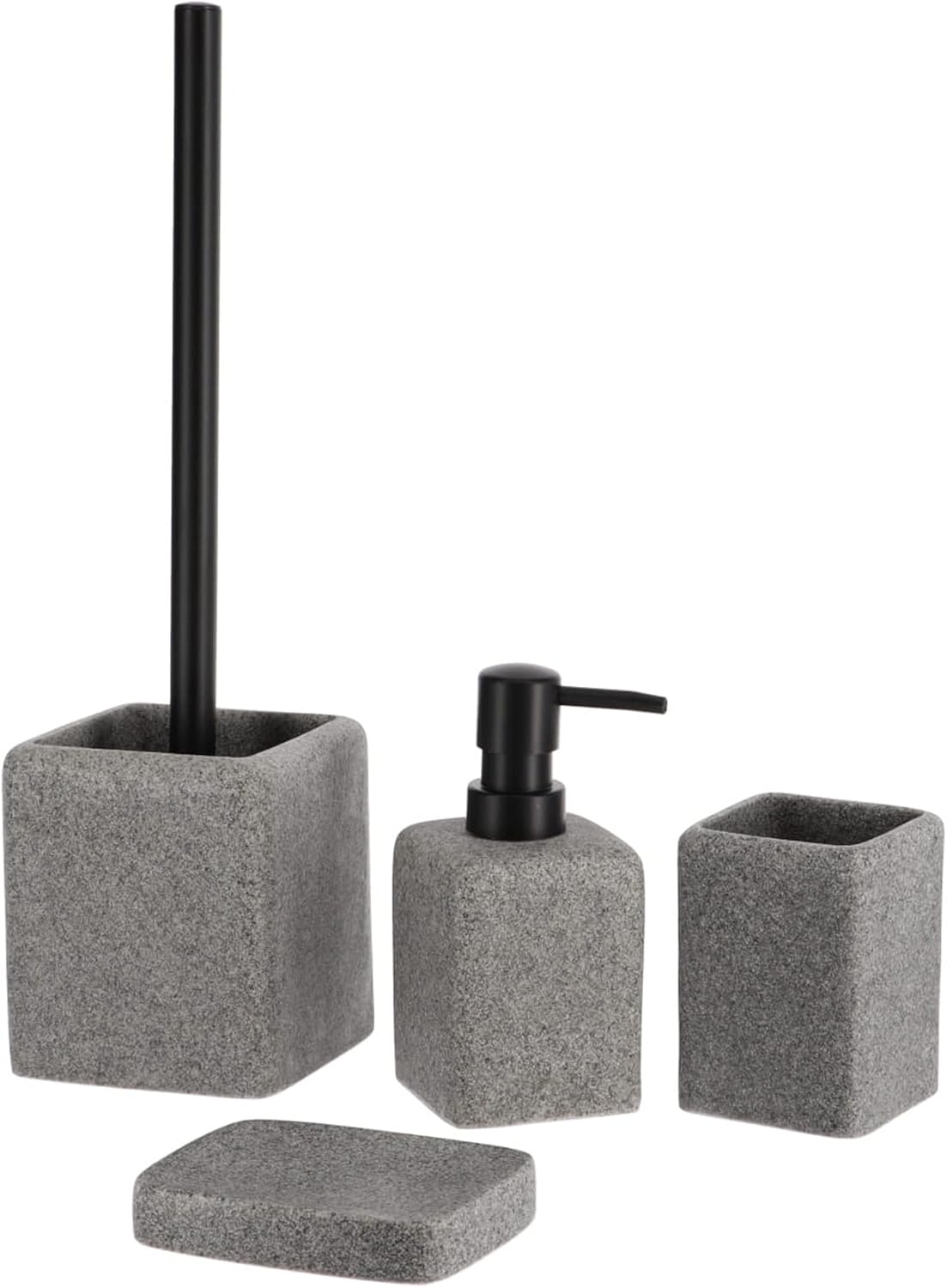 RectangularGreyGraniteSoapDishCupDispenser