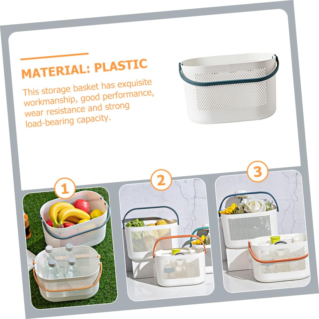 Portable shower organizer with handles for boys and girls travel