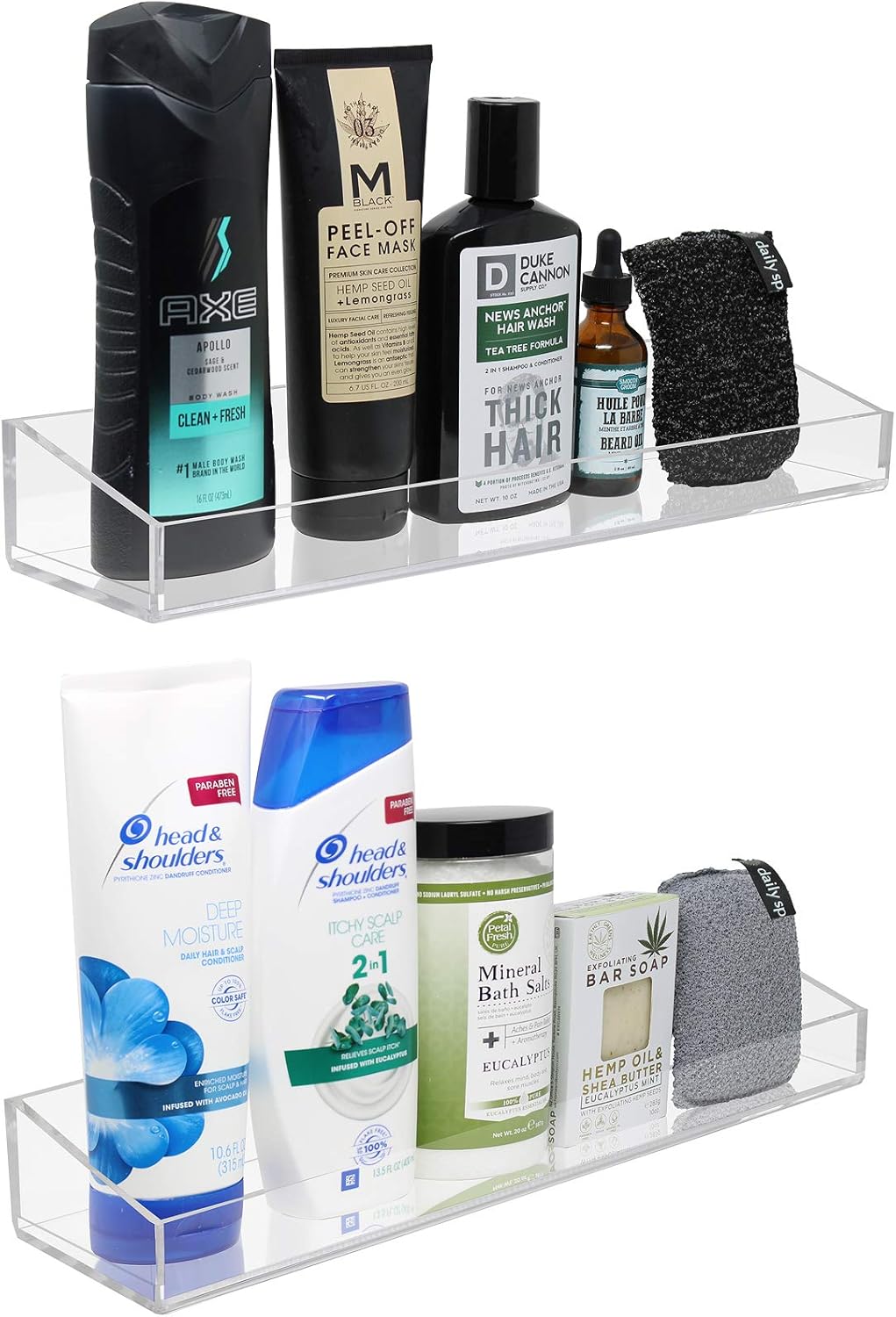 Floating Acrylic Bathroom Caddy 2-Pack