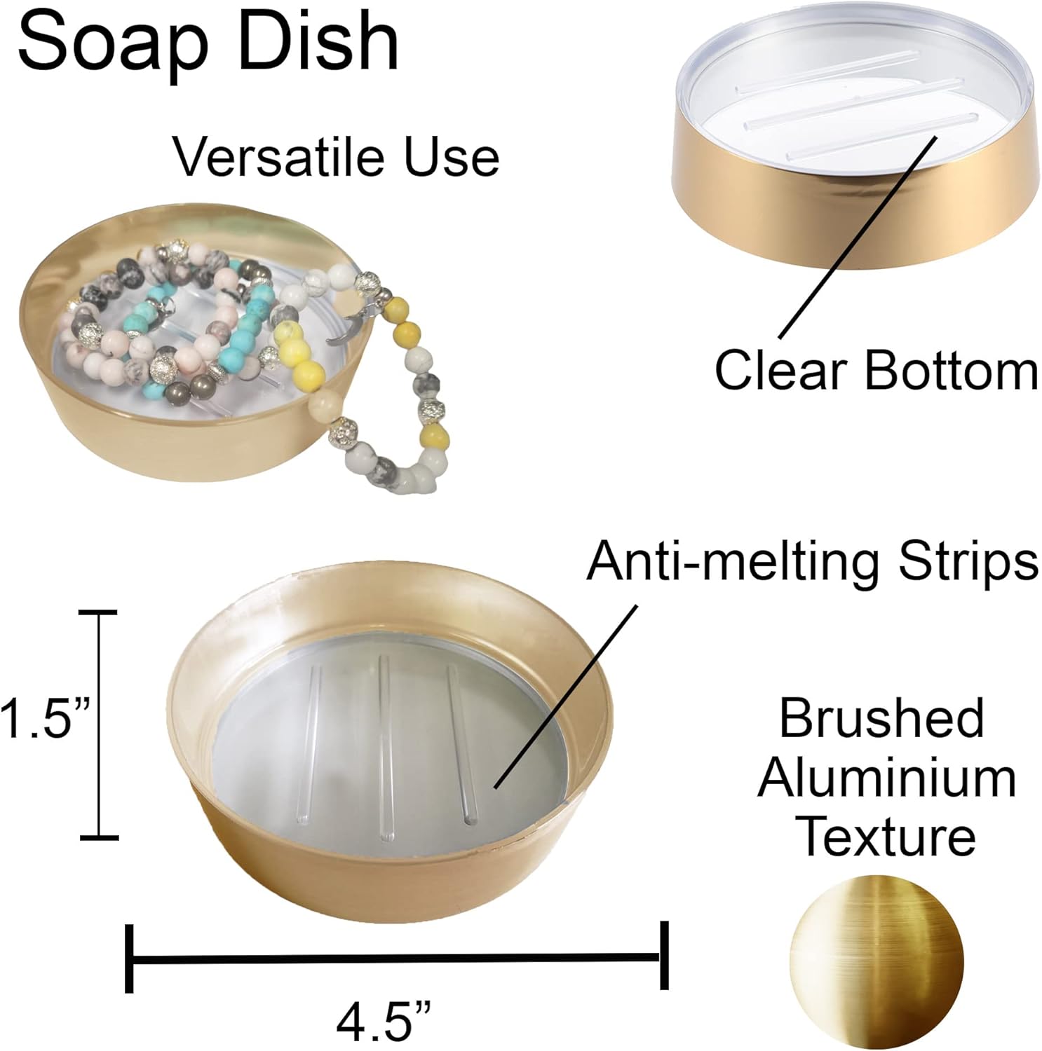Elegant Gold-Trimmed Soap Dish