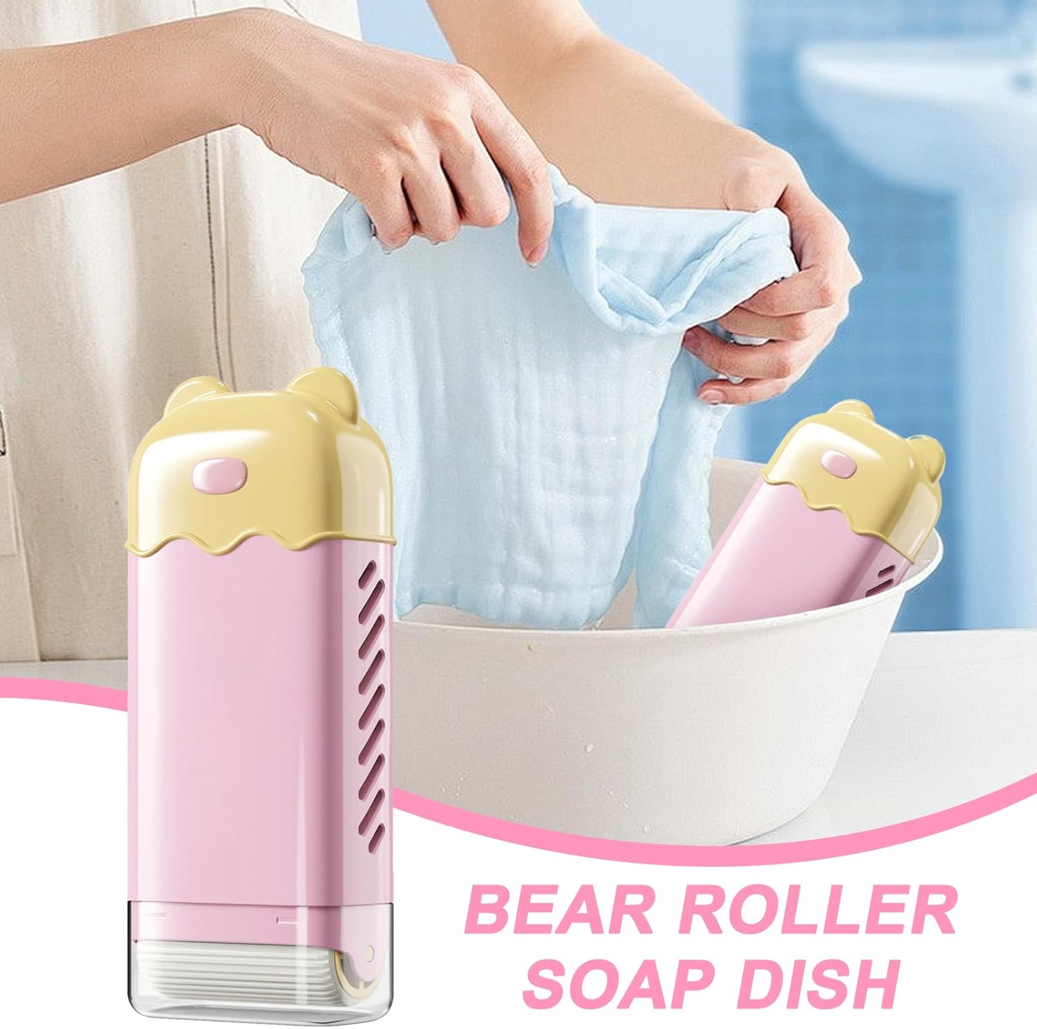 Compact Travel Soap Case with Built-In Roller