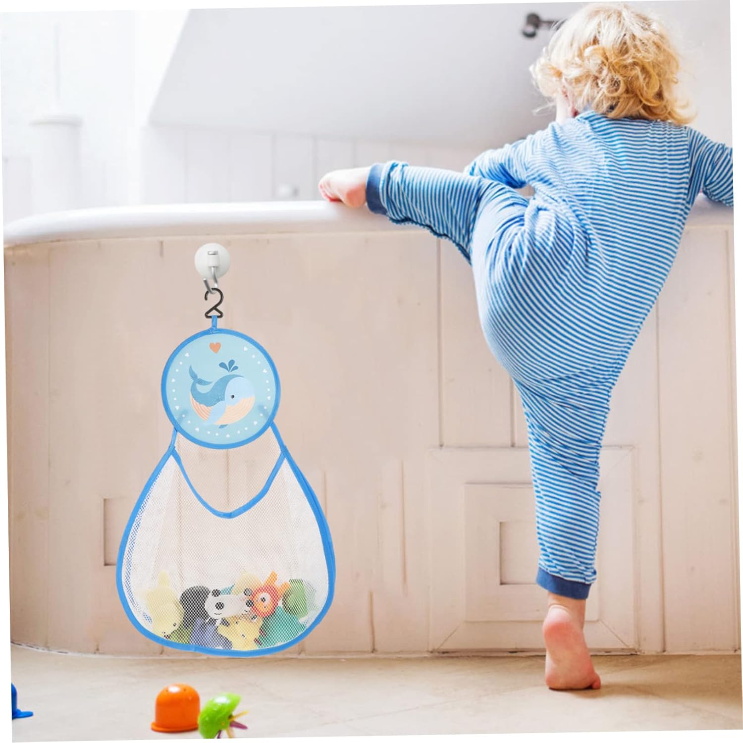 Cabilock Hanging Bath Organizer Mesh Storage for Kids