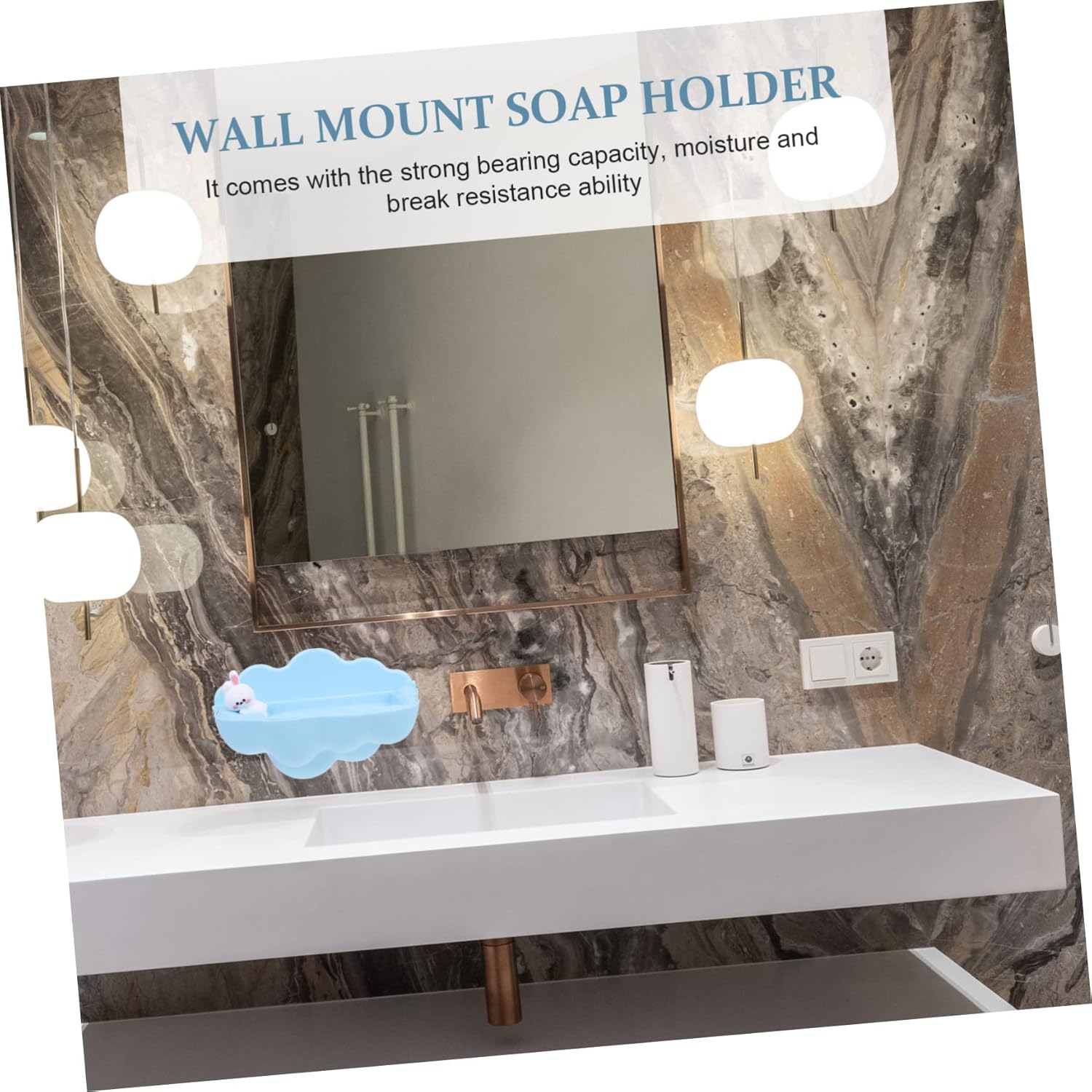 Stylish Wall-Mounted Cartoon Cloud Soap Dish for Bathroom Kitchen Organization
