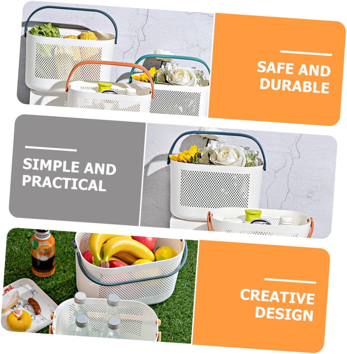 Portable shower organizer with handles for boys and girls travel