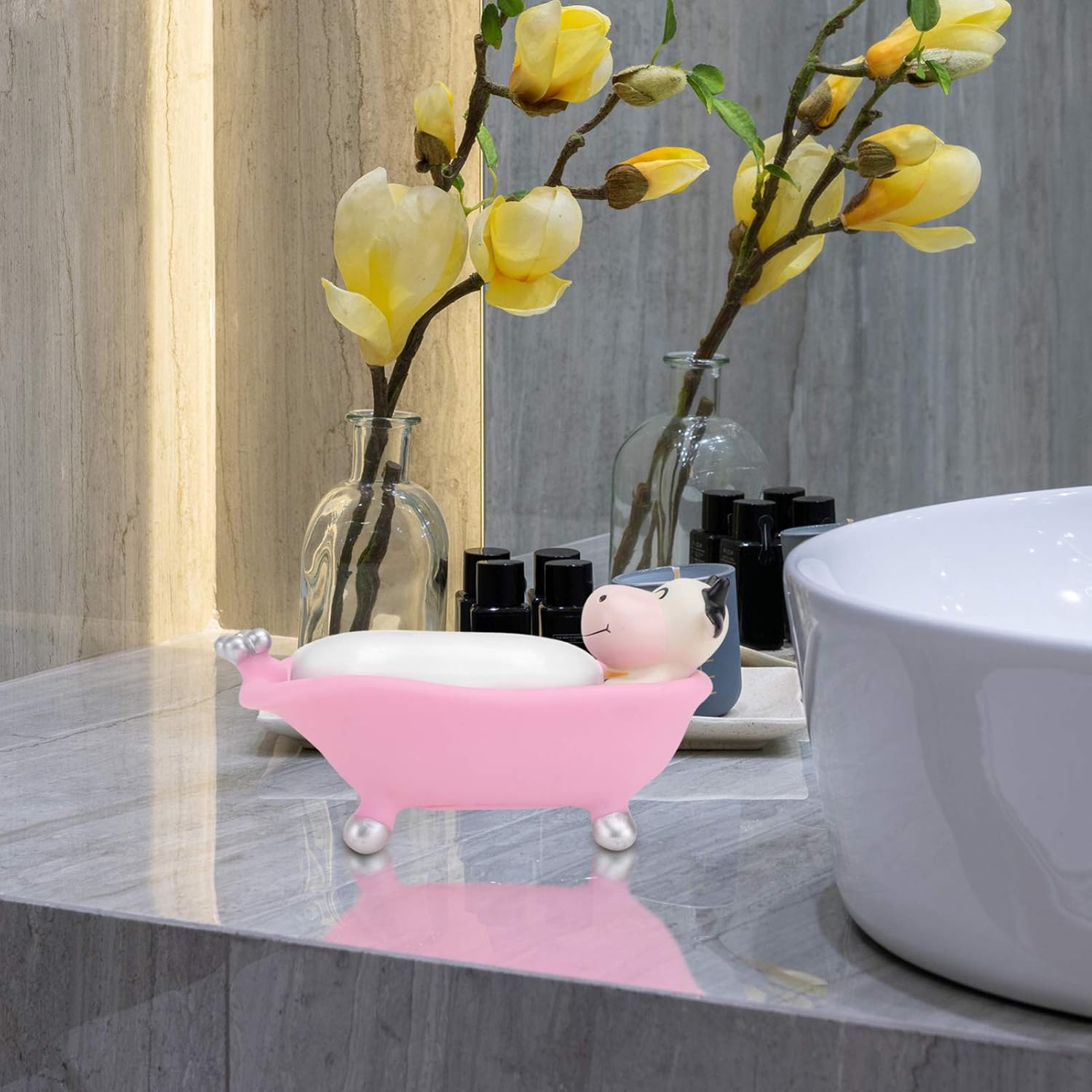 Kids Cartoon Soap Holder Bath Tray for Bathroom Counter