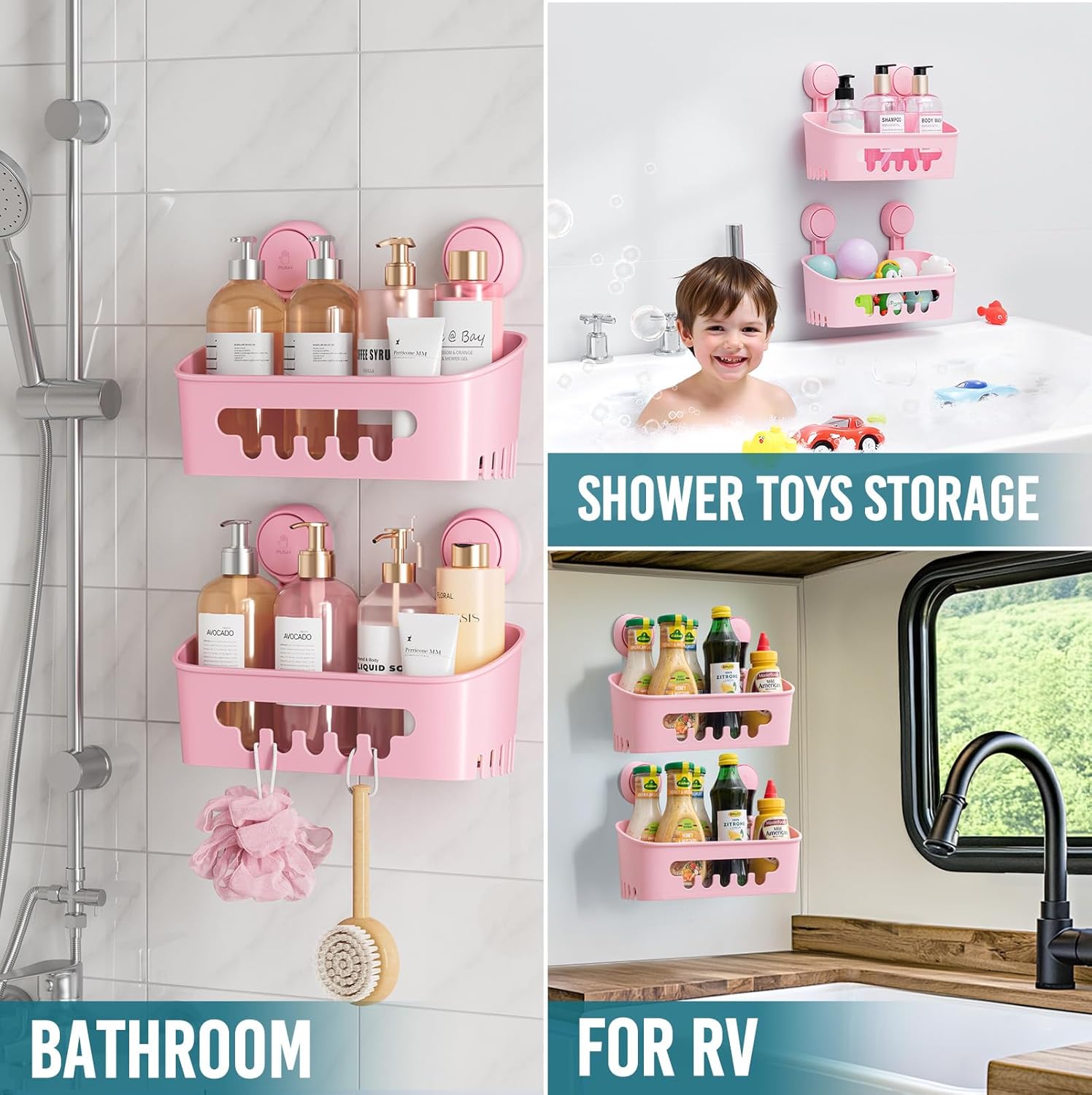 Multipurpose Suction Cup Shower Organizer