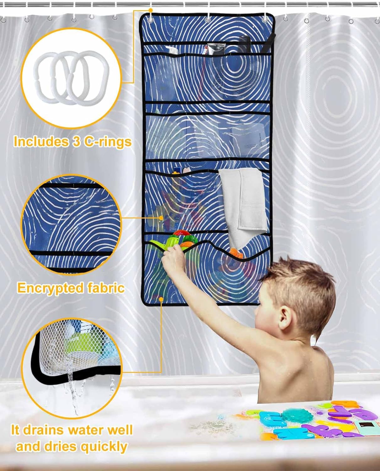 Ergonomic Mesh Shower Organizer with 10 Pockets for Bath Beyond