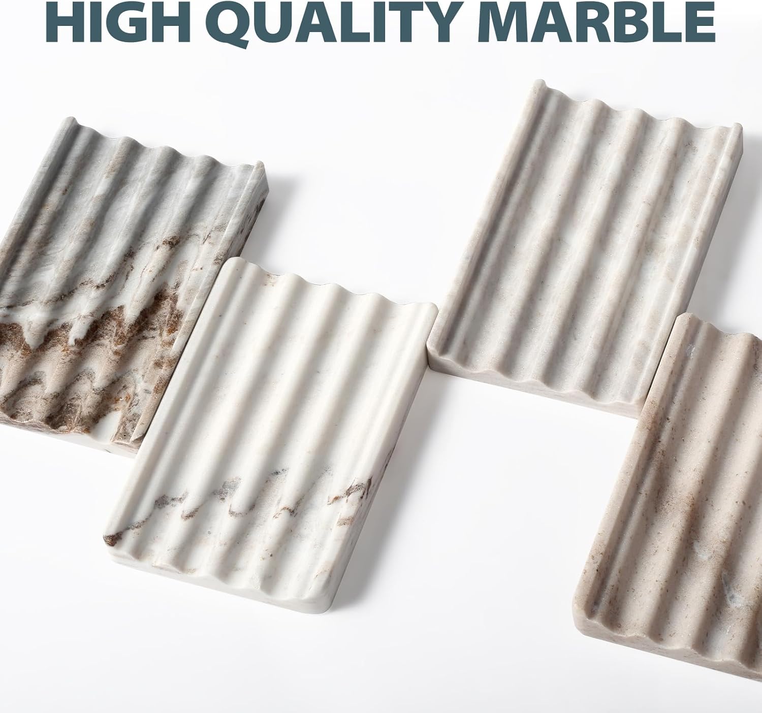 Marble Bar Soap Holder for Kitchen Bathroom Wavy Design Heavy Duty Elegant