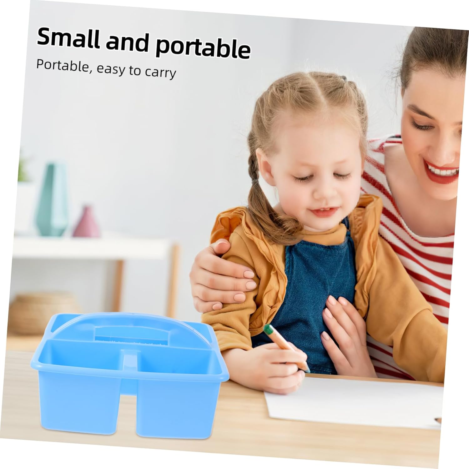 STOBOK Portable Office Organizer Caddy With Handle and Compartmentalization
