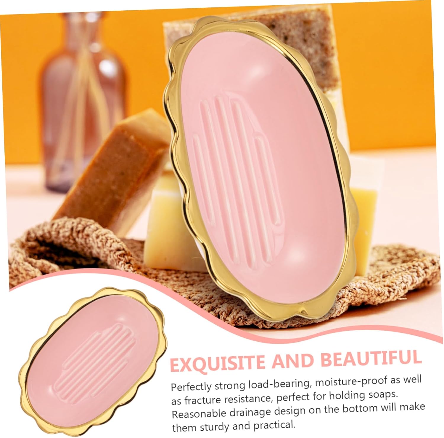 Zerodeko Ceramic Soap Dish Luxury with Elegant Design for Home Kitchen