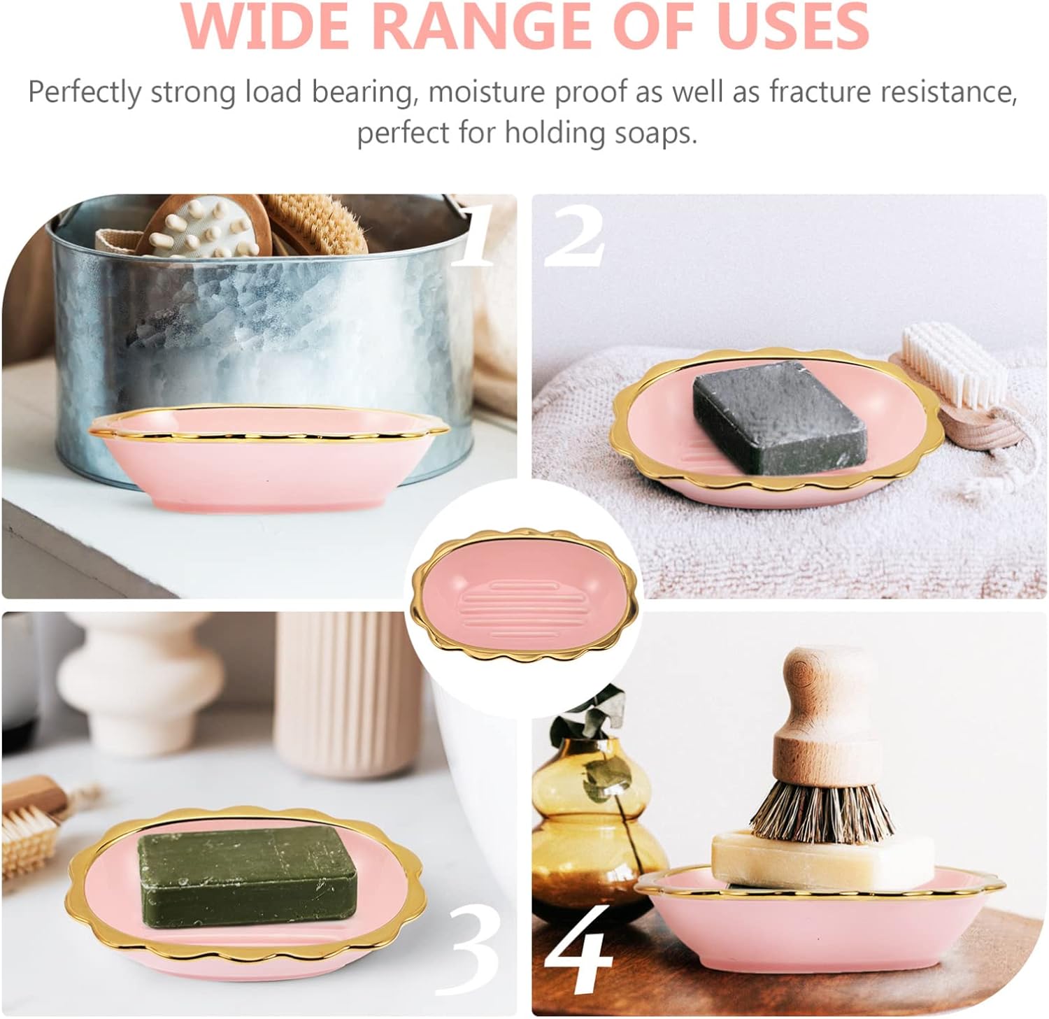 Ceramic Soap Dish with Lace Design