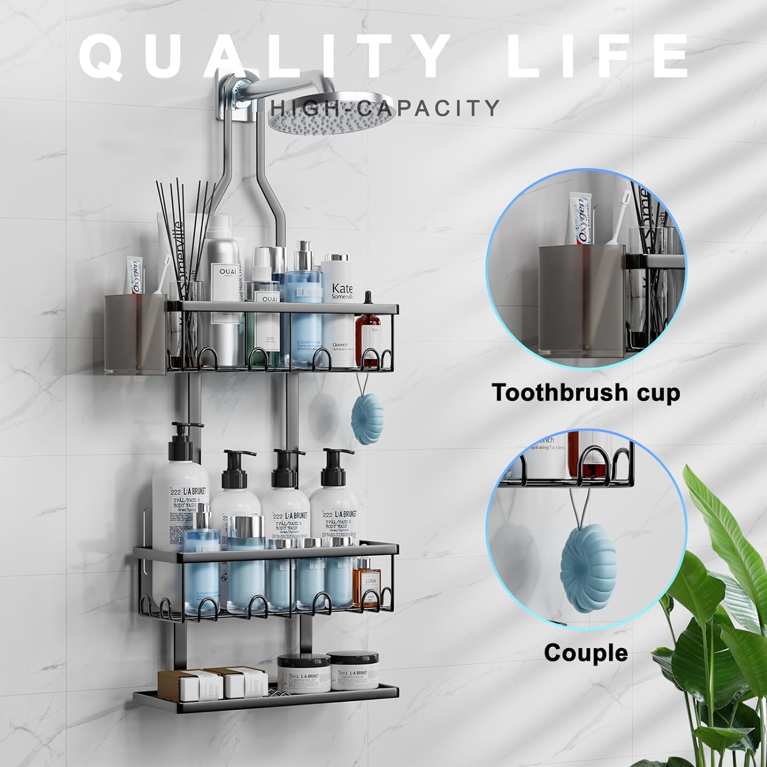 Stylish 3-Tier Hanging Shower Caddy for Your Bathroom