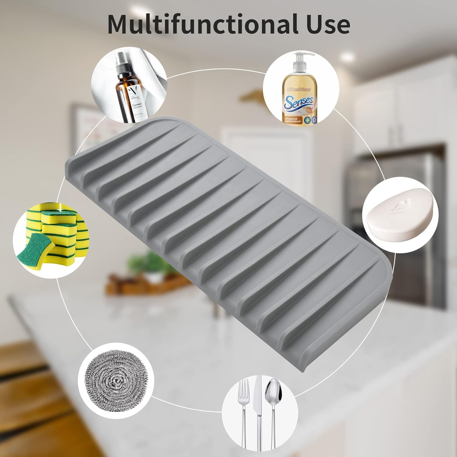 Multipurpose Silicone Sponge Holder for Kitchen Bathroom