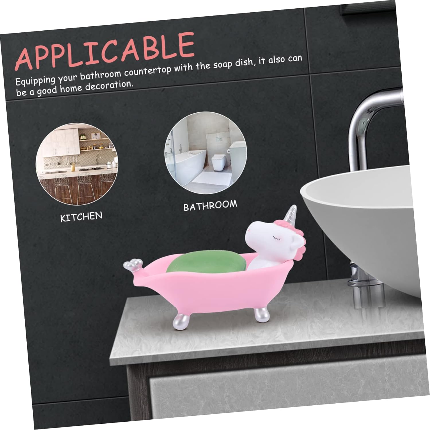 Wakauto Cartoon Unicorn Soap Holder Case