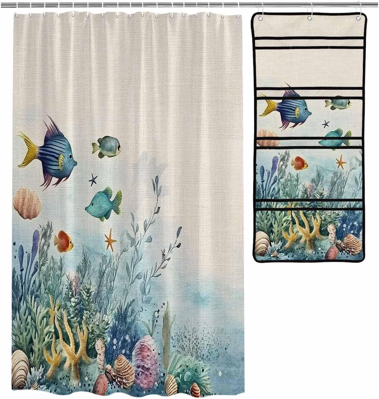 Stylish Mesh Shower Organizer with 10 Storage Pockets and Water_repellent Design