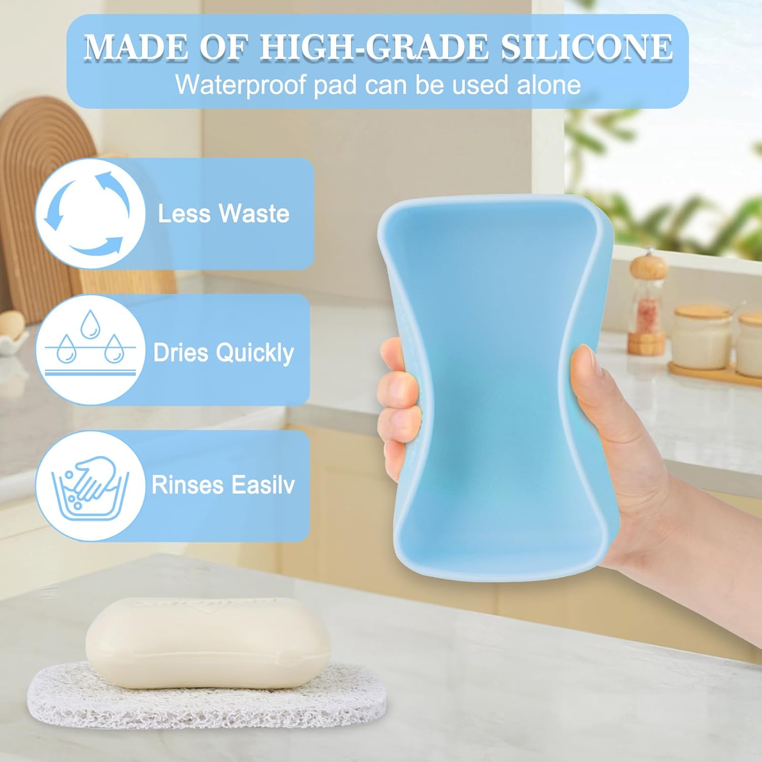 Upgrade 100 Leak-Proof Travel Soap Case Light Blue