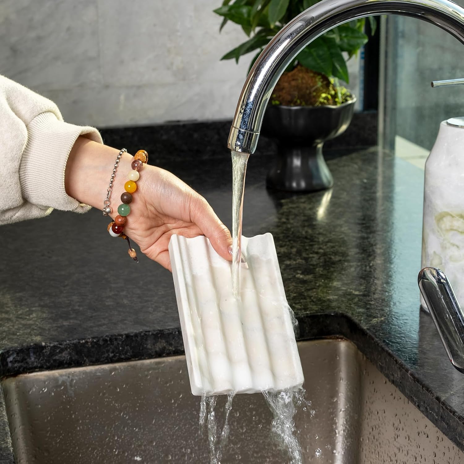 Karibiber 2-Piece Marble Soap Dish