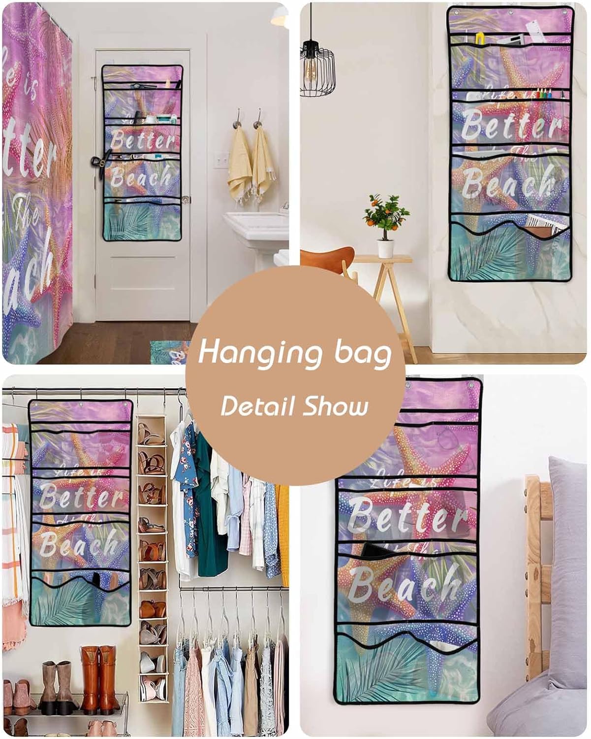 ZFUNCING Summer-Marine Mesh Shower Organizer Set