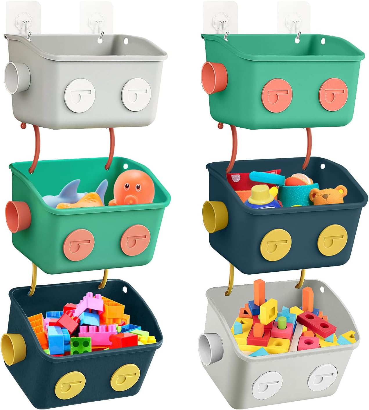 Robotic Bath Toy Organizer 6-Pack