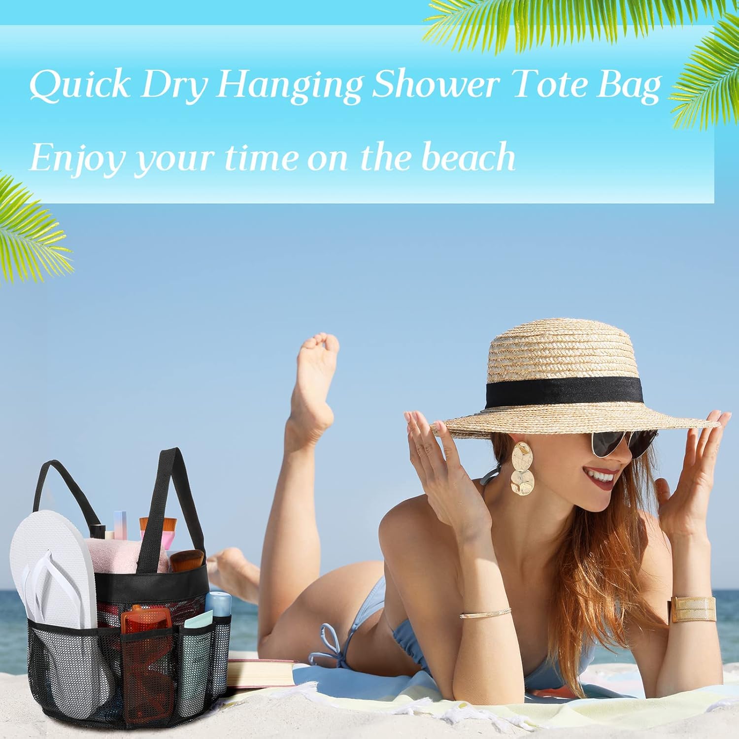 Hillban 4-Piece Mesh Shower Caddy Portable Durable