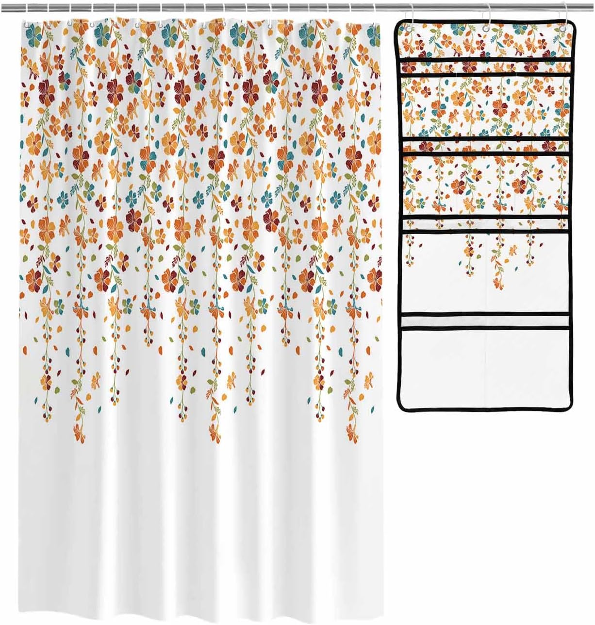Sleek Mesh Organizer in Botanical Floral Design