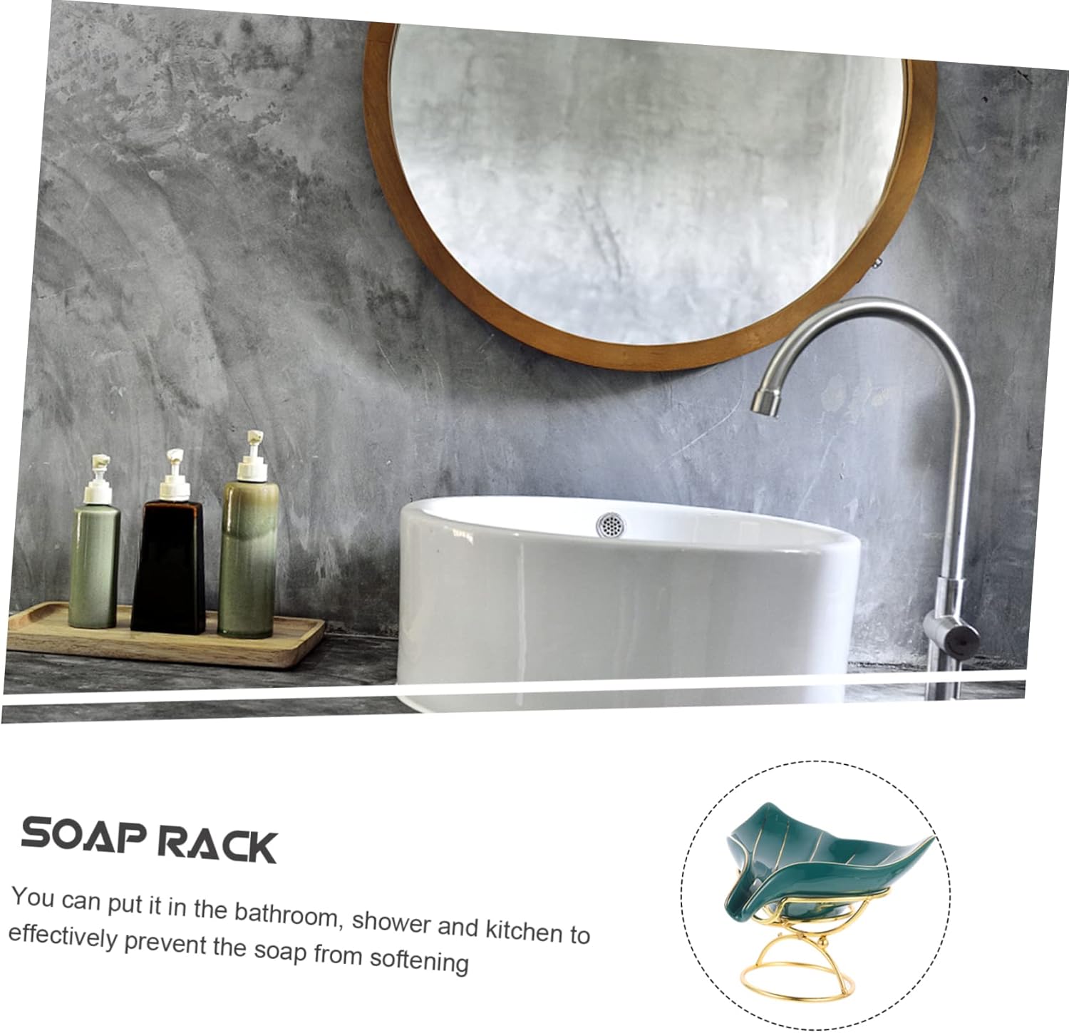 Stylish bathroom tray holder Unique mermaid soap dispenser - Easy to clean Durable