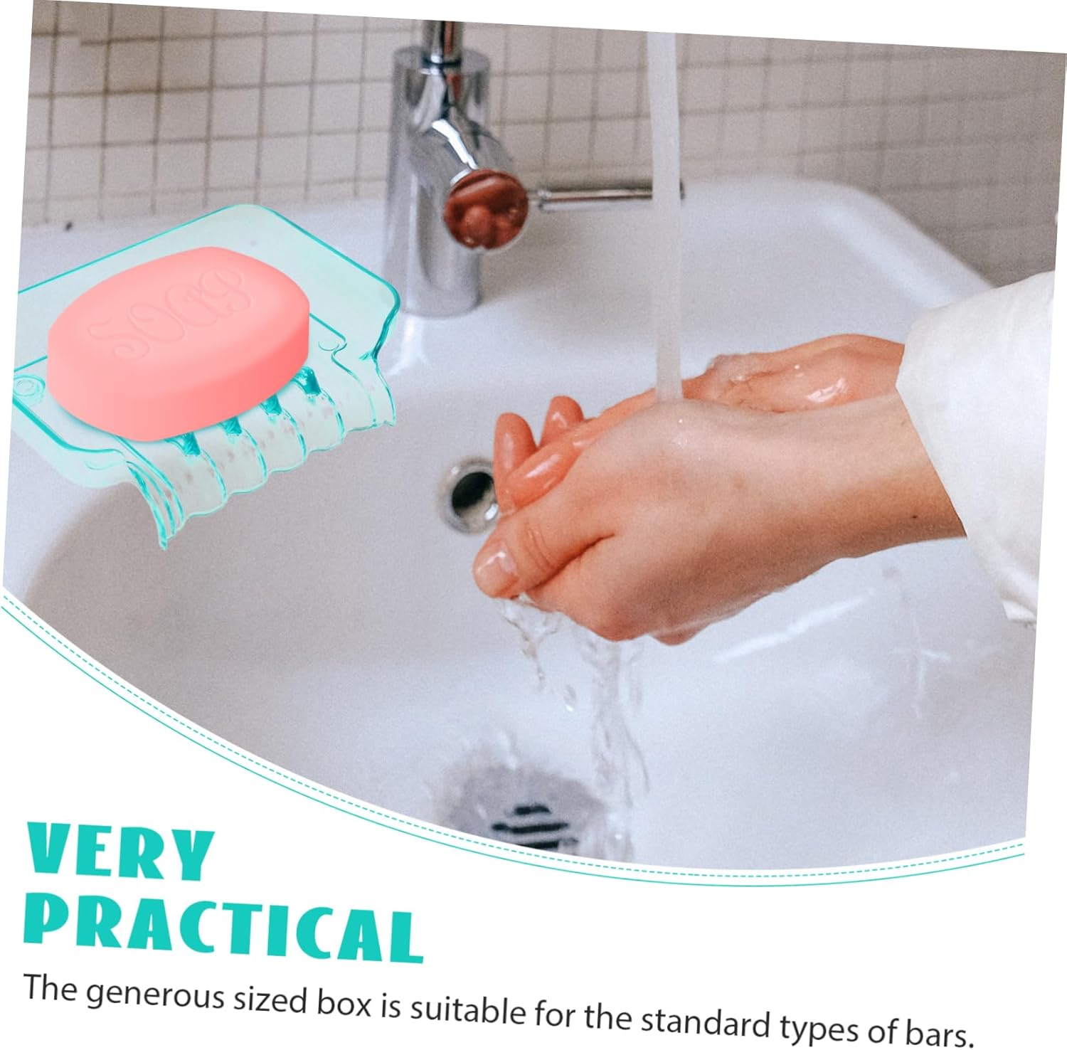 Suction Cup Neoprene Soap Basket - Large NeopreneDrink Holder for Bathroom Kitchen