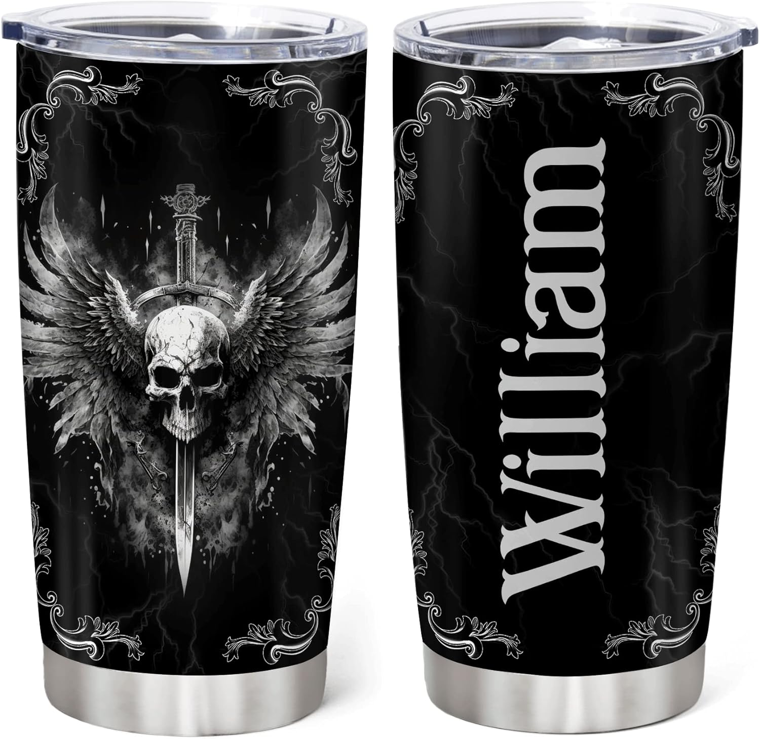 Stainless Steel skull Tumbler - Custom-made for Goth Lovers