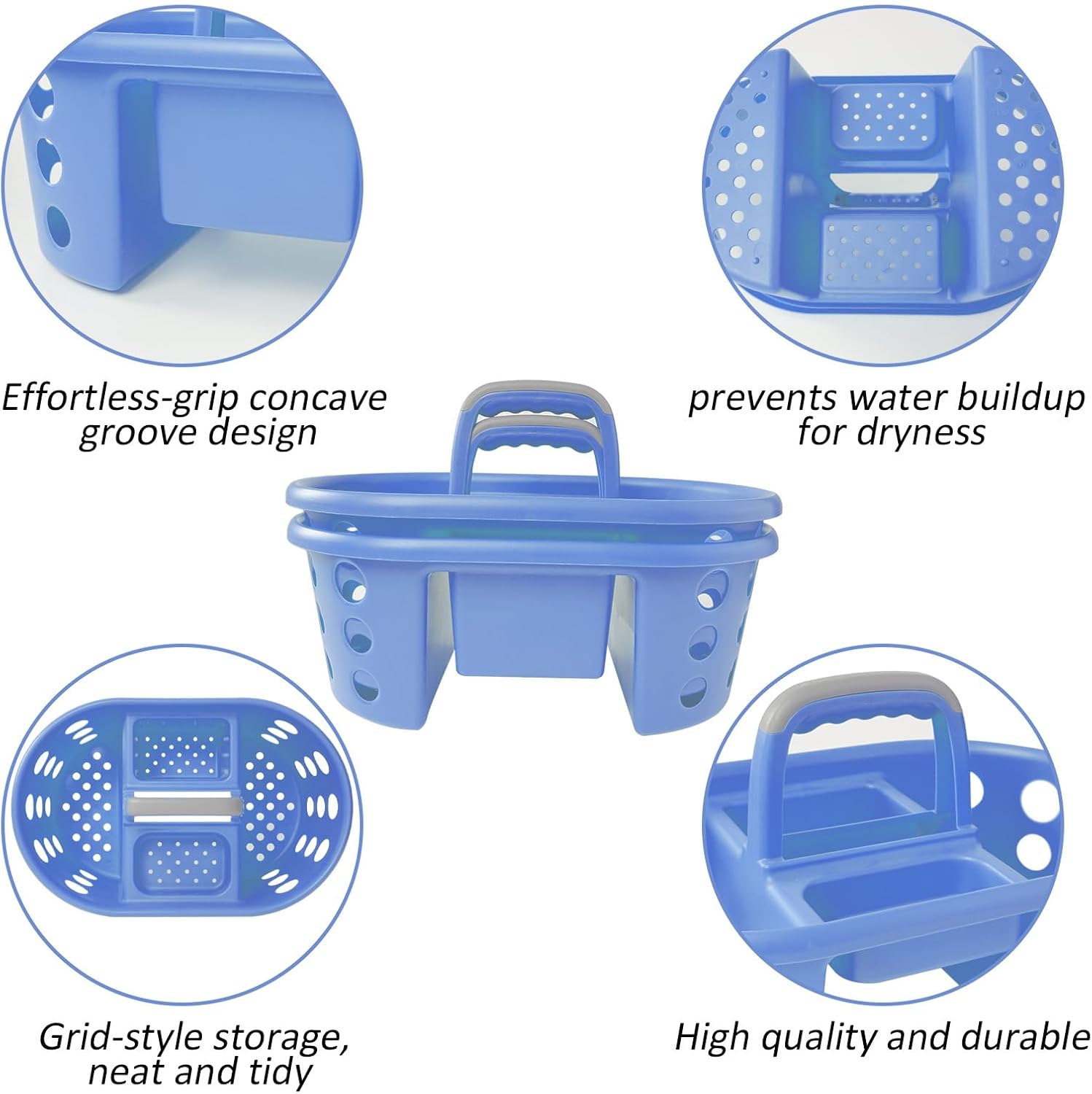 SimplyKleen 2-Piece Jumbo Shower Caddy with Handle