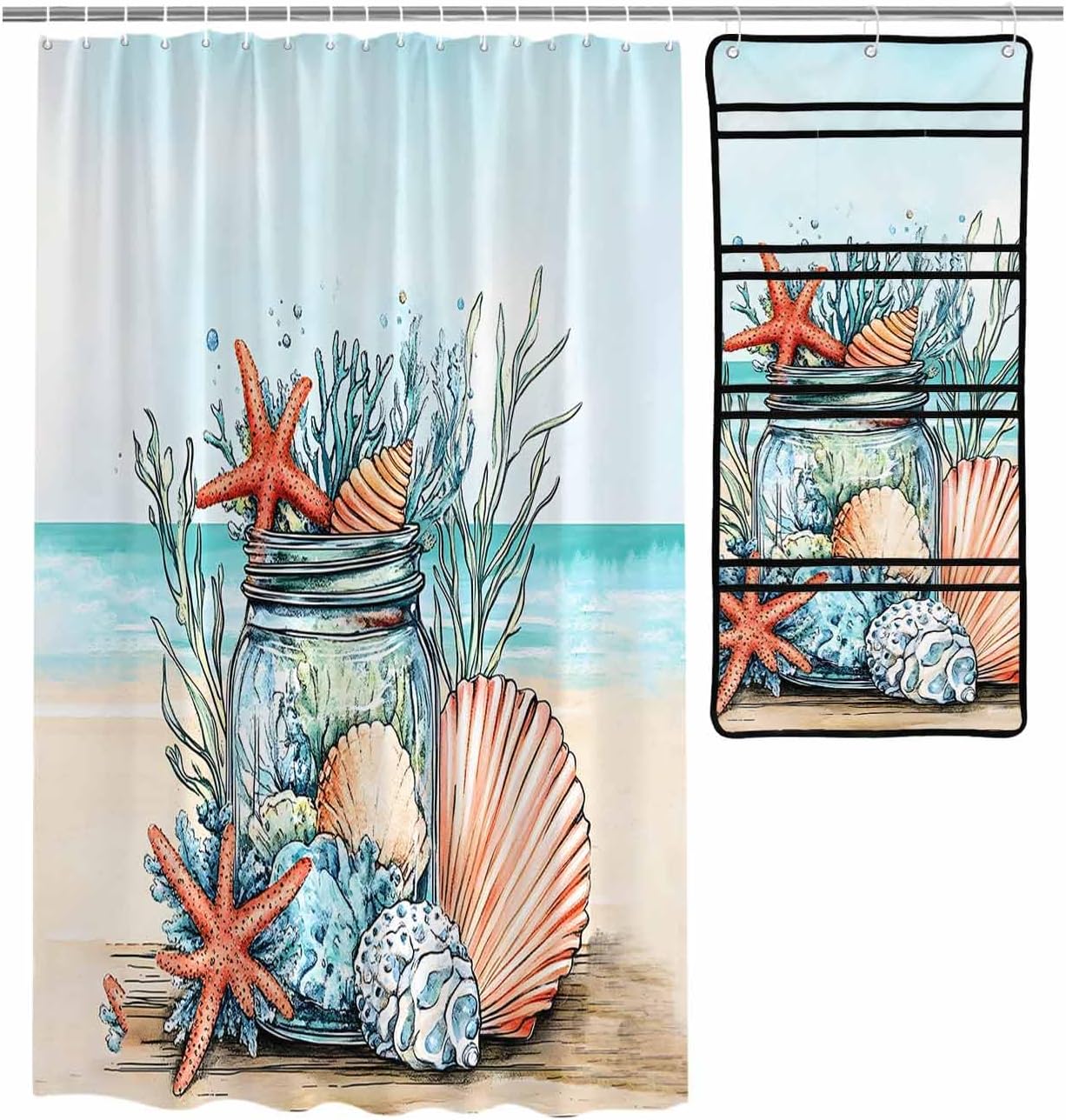 Easy Install Mesh Shower Organizer Waterproof 10-Pocket caddies