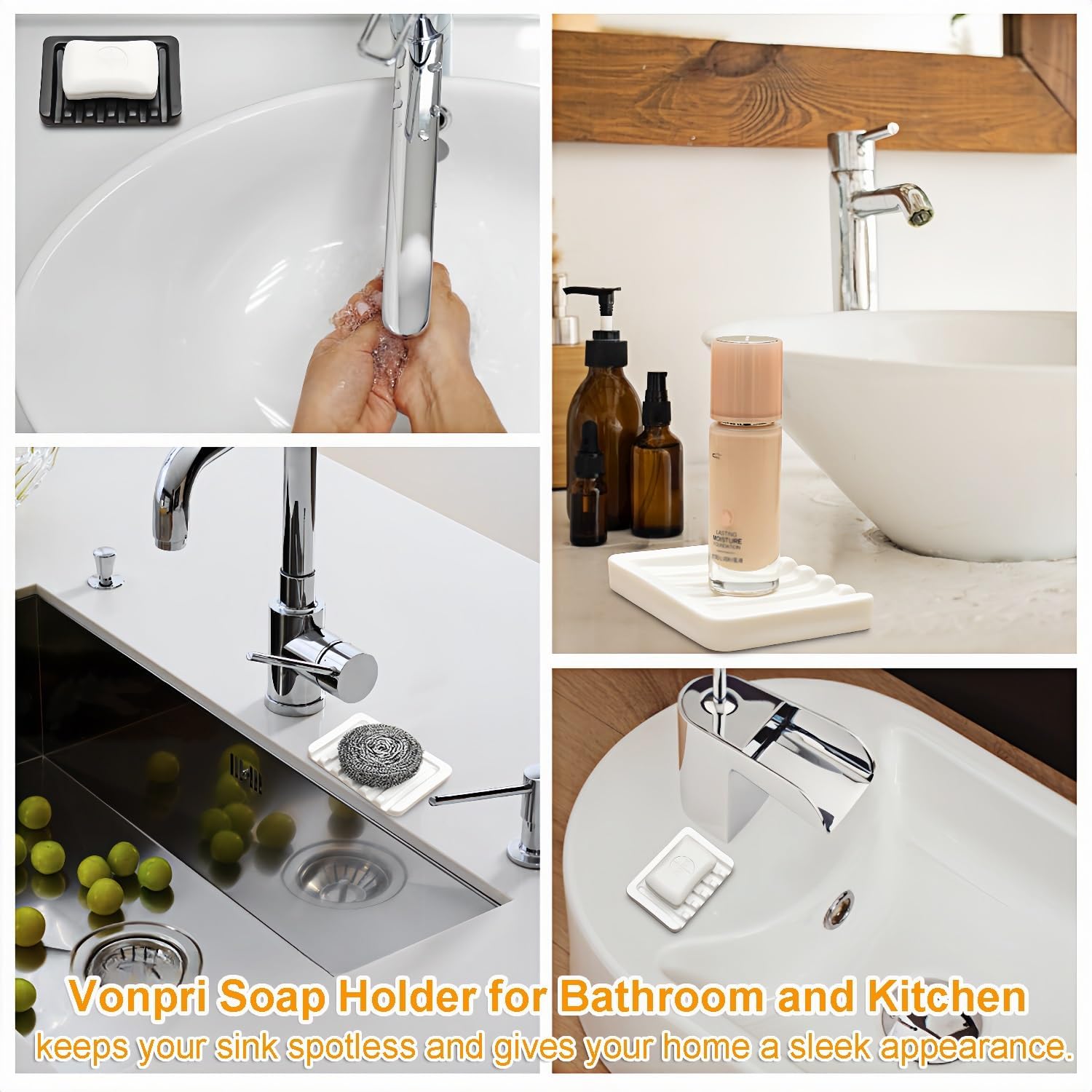 Vonpri Bar Soap Dish with EffieDrain Tile-Based